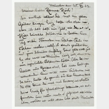Brief von Maria Uhden an Hannah Höch. München