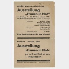 Ausstellung "Frauen in Not". Berlin