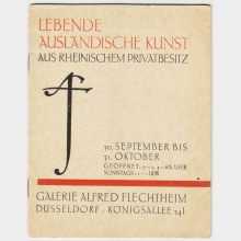 Lebende Ausländische Kunst. Aus Rheinischem Privatbesitz